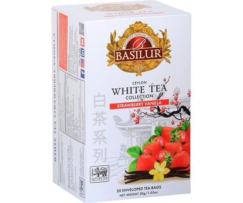 Ceylon White Tea - strawberry & Vanilla - 20 Enveloped Tea Bags