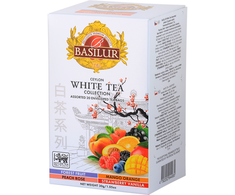 Ceylon White Tea - Assorted 20 Enveloped Tea Bags - 4 Flavours