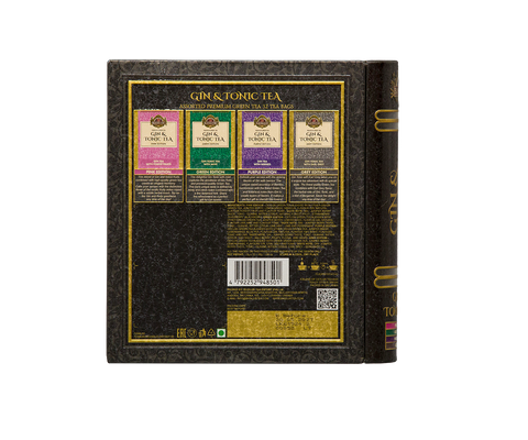 Gin & Tonic Tea Assorted - Black Limited Edition -32 Enveloped Tea Bags - 4 Flavours