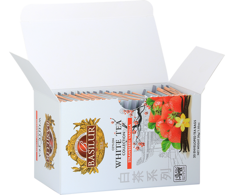 Ceylon White Tea - strawberry & Vanilla - 20 Enveloped Tea Bags
