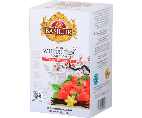 Ceylon White Tea - strawberry & Vanilla - 20 Enveloped Tea Bags