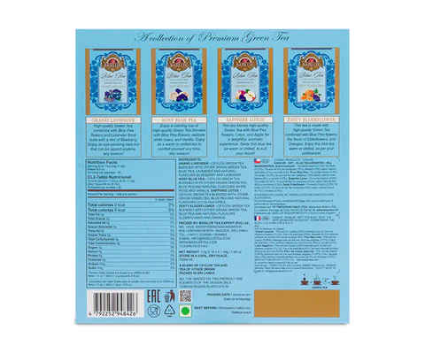 Basilur Blue tea - 4 Flavours - 40 Enveloped Tea Bags