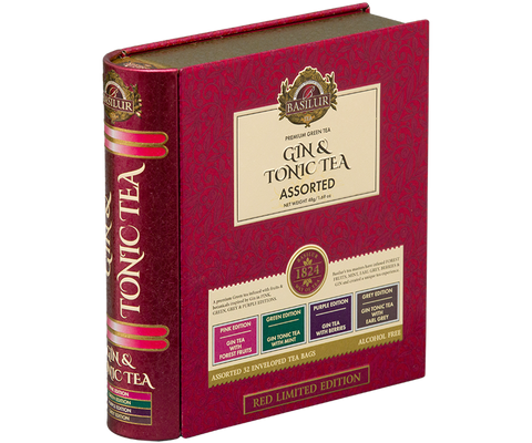 Gin & Tonic Tea Assorted - Red Limited Edition - 32 Enveloped Tea Bags - 4 Flavours