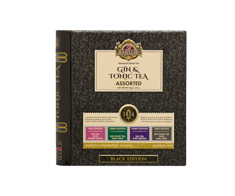 Gin & Tonic Tea Assorted - Black Limited Edition -32 Enveloped Tea Bags - 4 Flavours