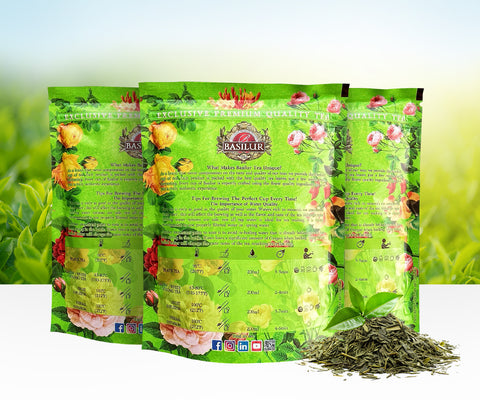 Basilur Vintage Blossoms - Jasmine Dream - 3 X 100g Loose Leaf Green Tea Pouch