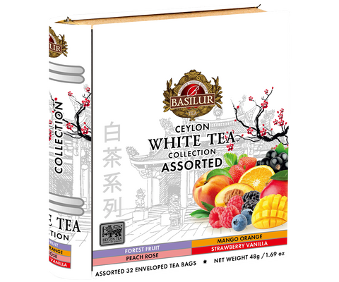 White tea Collection - Tea Book - 32 Enveloped Tea Bags - 4 Flavours