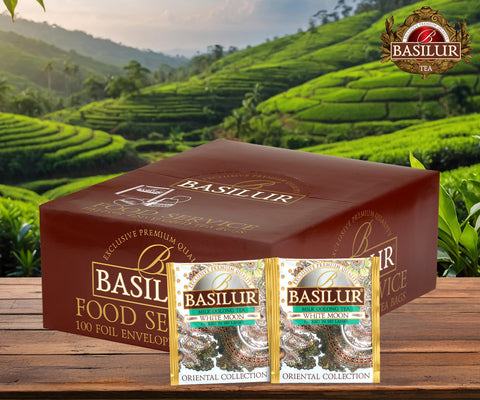 Basilur White Moon Oolong Tea - 100 Envelope Premium Bulk Pack