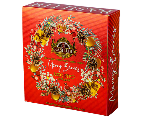 Merry Berries Assorted Festive Red Volume II - 40 Enveloped Teabags - 4 Flavours